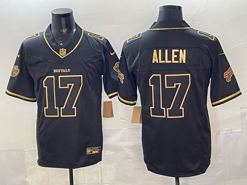 Men 2026 Buffalo Bills #17 Allen Black Gold 6th generations Nike Limited NFL Jersey style 01